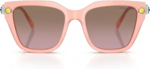 Женские солнцезащитные очки Swarovski SK6041f с низкой переносицей и квадратной формой, Milky Pink/Dark Brown Dark Pink Gradient