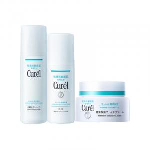 Набор уходовой косметики KERUN Skin Repair: крем, тоник и лосьон для увлажнения и восстановления кожи 34г+120мл+150мл Curél