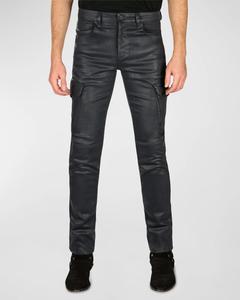 Мужские брюки-карго из денима с покрытием Preston monfrere, цвет Coated Noir