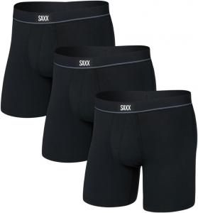 Боксеры SAXX UNDERWEAR Essential Performance Mesh Boxer Brief Fly 3-Pack, черный