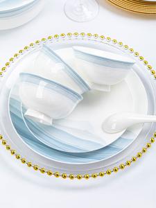 Luowei Jingdezhen Керамический набор посуды, 2025 новый высококачественный набор тарелок и мисок с палочками, домашняя посуда с подглазурной росписью, [Luxurious Red Suitcase] 62 предмета, включая кастрюлю, без указания размера