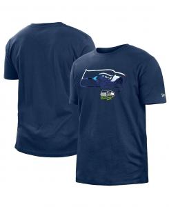 Футболка men's college navy seattle seahawks 2022 sideline ink dye New Era, синий