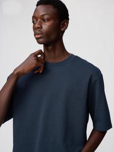 Футболка Uniqlo Airism Cotton Oversized Striped, 69 темно-синий