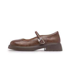 Ritai Женские туфли Мэри Джейн на массивном каблуке коричневые, цвет Brown