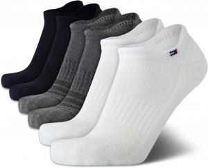 Мужские носки Tommy Hilfiger, непромокаемые, 6 пар носков с амортизирующей подкладкой и низким вырезом (размер обуви 7-12), White Grey Assorted
