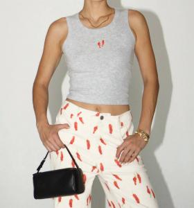 Ребристый топ "Острый перец" в сером Bailey Rose, серый