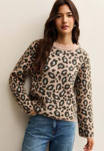 Джемпер New Look LEOPARD CREW NECK, Brown Pattern/Brown