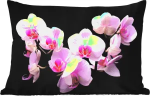 Подушка для улицы - Орхидея - Цветы - Розовый - Флора - 60 x 40 см - Устойчива к погодным условиям - Подушка для отдыха - Декоративная подушка - Подушка для дома MuchoWow