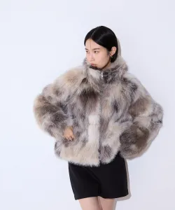 Меховая куртка разноцветных оттенков Jeanasis, цвет Mixed Gray(10)