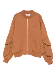 Бомбер с накладным карманом Msgm Kids, коричневый