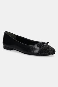 Кожаные балетки с мыском Cap-Toe Pave Tory Burch, черный
