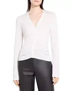 Кардиган со сборками Theory, белый