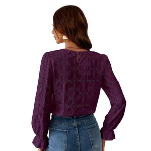 Женская блузка с цветочной вышивкой Cupshe, Purple