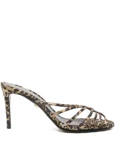 Босоножки с леопардовым принтом Alevì, коричневый