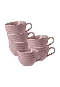 Набор кофейных чашек Seltmann Weiden Beat, 350 мл, 6 штук, темно-розовый