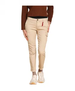 Атласные узкие брюки-карго Mason'S, бежевый