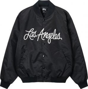 Куртка Stussy LA Chapter Satin Varsity Jacket 'Black', черный