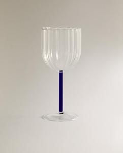 Бокал Zara Home Borosilicate With Coloured Stem 300 мл, синий