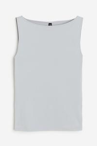 Топ H&M Boat-neck Sleeveless, светло-серый