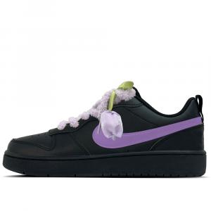 Nike Court Borough Night Purple Gold Кожаные Противоскользящие Износостойкие Низкие Детские Скейтбординг Кроссовки Black