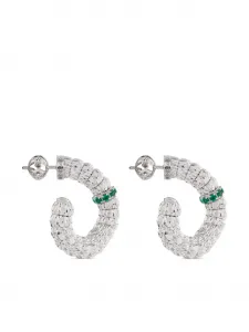 Серьги Enigma из белого золота с изумрудами Officina Bernardi, серебяный