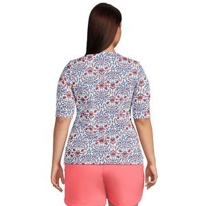 Футболка для плавания Lands' End UPF 50 с рукавами до локтя больших размеров, черный