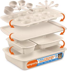 Набор штабелируемых форм Emporio Kitchen для выпечки, 5 штук, белый