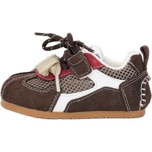 Нескользящие и дышащие низкие повседневные кроссовки для детей QINUOSHU, коричневый