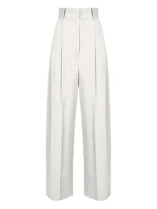 Плиссированные брюки с высокой талией Ferragamo, белый