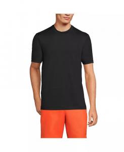 Мужская футболка для плавания с короткими рукавами UPF 50 Рашгард Lands' End, черный