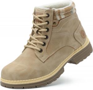 Женские зимние походные ботинки ANJOUFEMME - водонепроницаемые легкие ботинки на щиколотку для женщин, рабочие и туристические ботинки FNW110-FNW08-БЕЖЕВЫЙ-6
