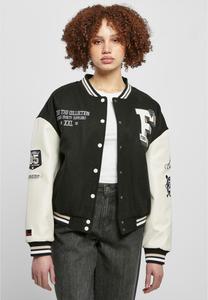 Бомбер Chaquetas FUBU COLLEGE VARSITY, цвет black offwhite sand