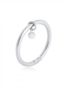 Elli Кольцо из серебра 925 пробы с геометрическим узором и серебряным диском