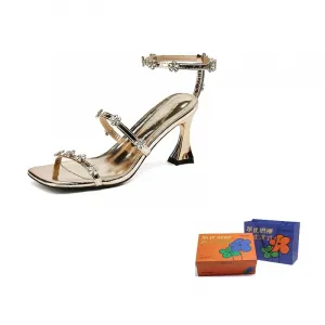 WOXXXN Женские сандалии на одной застежке золотые, цвет Gold