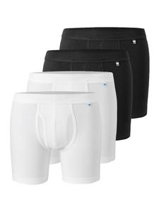 Schiesser Длинные хлопковые шорты/брюки Long Life черного/белого цвета