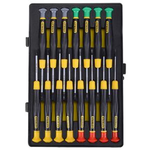 Набор прецизионных отверток Stanley для часов, крестообразная, 6-угольная, микропакетная, набор из 15 предметов 66-381-23