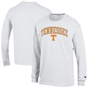 Мужская белая футболка с длинным рукавом Tennessee Volunteers Arch Over Logo Champion