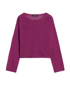 Свитер из чистого льна Weekend Max Mara, фиолетовый