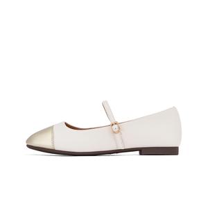 Hotwind Повседневные однобортные туфли женские бежево-золотые