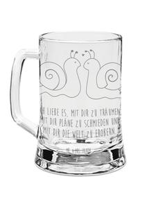 Пивная кружка с надписью Улитка любит на прозрачном фоне Mr. & Mrs. Panda