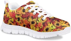 Милые детские кроссовки для повседневной носки, модные спортивные и беговые легкие дышащие обувь Animepark, Fall Sunflower Leaves