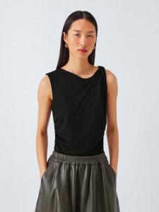 Топ без рукавов из джерси с драпировкой John Lewis, Black