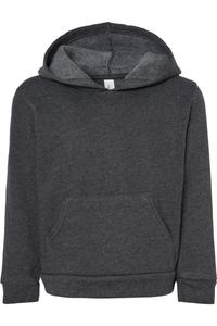 BELLA + CANVAS Детская флисовая толстовка с капюшоном, темно-серый