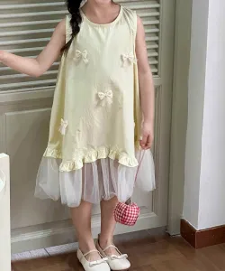 Детское платье без рукавов из тюля Aimoha Kids, цвет Yellow