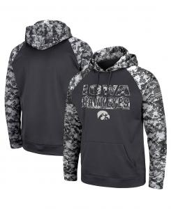 Мужская темно-серая толстовка с капюшоном iowa hawkeyes oht в стиле милитари appreciation digital camo pullover hoodie Colosseum, мульти