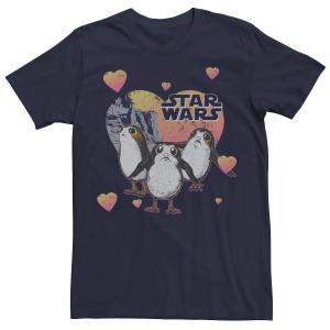Мужская футболка Porg Hearts Valentine Star Wars