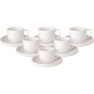Набор чашек с блюдцами Villeroy & Boch Afina, 6 предметов, 50 мл, белый