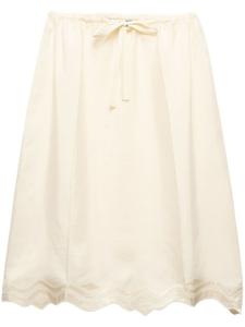 Prada шелковая юбка-миди с завязками на талии, желтый