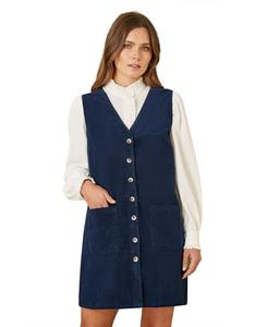Женское вельветовое платье-туника с карманами Yumi, Navy