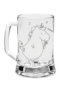 Пивная кружка Единорог-певец без слогана, прозрачная Mr. & Mrs. Panda
